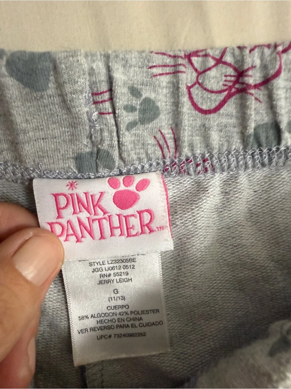 Girls' Gray Pajama Pants with Pink Floral Print